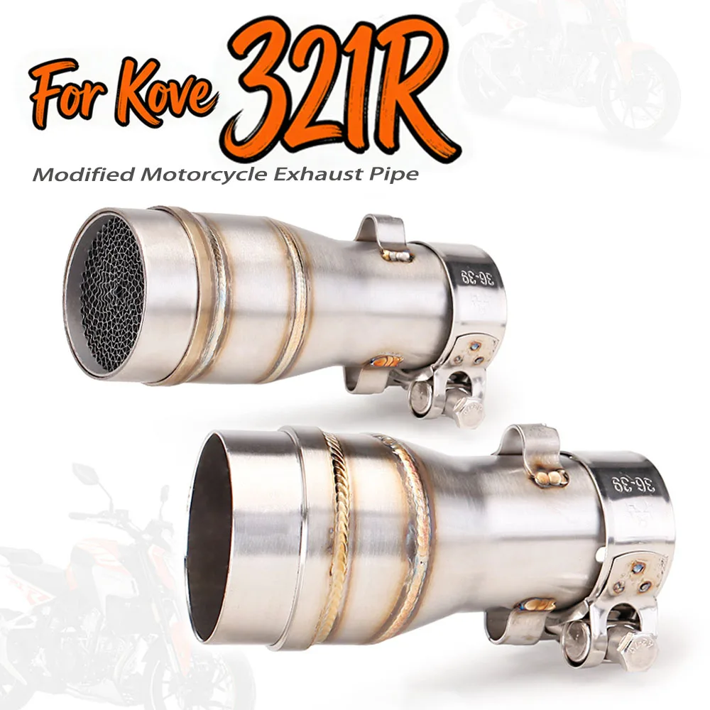 

Модифицированная выхлопная труба мотоцикла, подходит для Kove 321R, сотовая модификация среднего сечения, специально для трубы Kove 321 51 мм