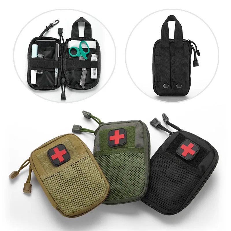 Portable Military First Aid Kit Empty Bag Bug Out Bag Water Resistant For Hiking Travel Home Car Emergency Treatment