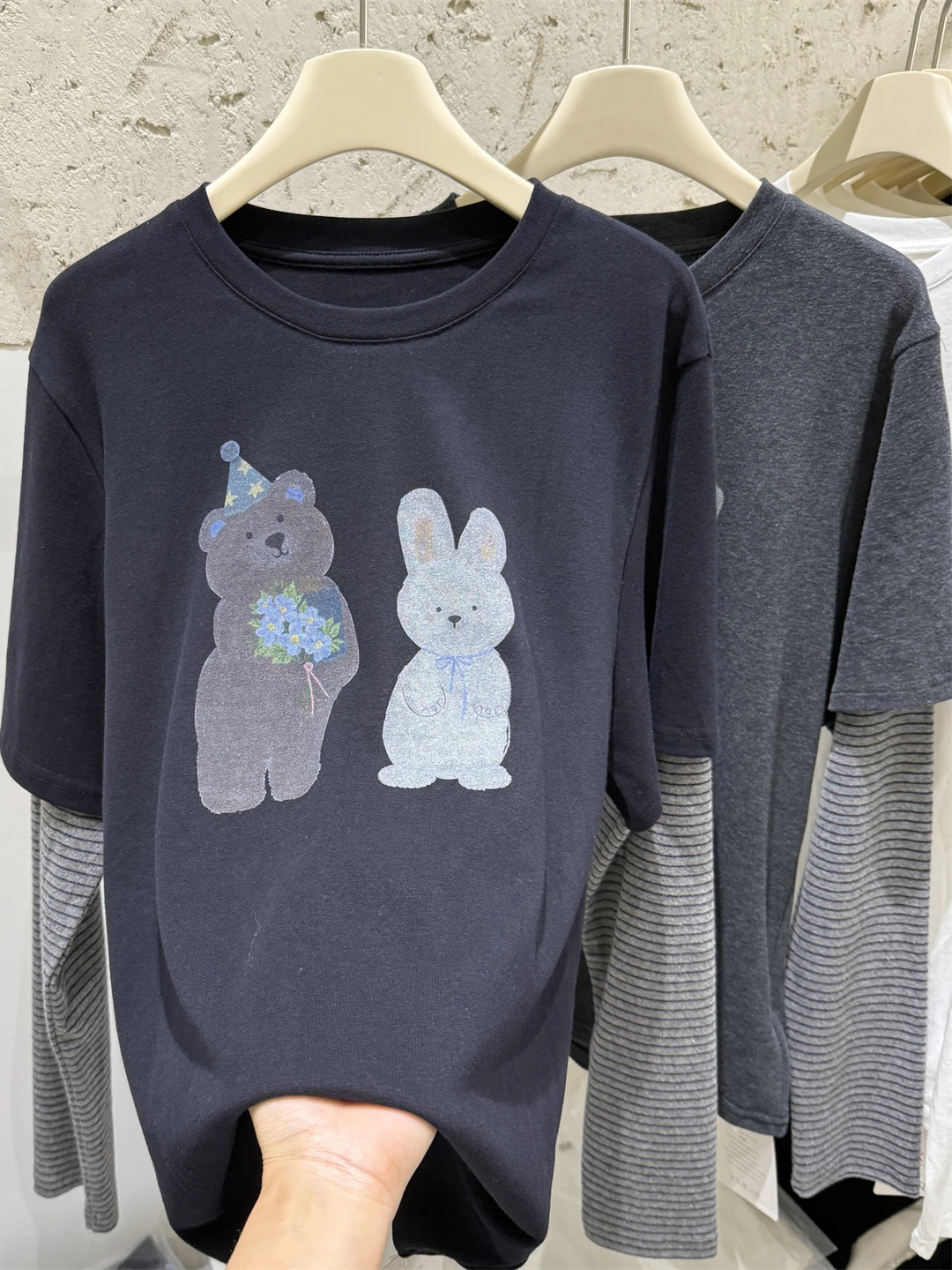 Koreaanse Sle Long Sve Cartoon Print Losse Casual Dames T-shirt Lente 2025, Nieuwe Faion Veelzijdige oulder Level Top