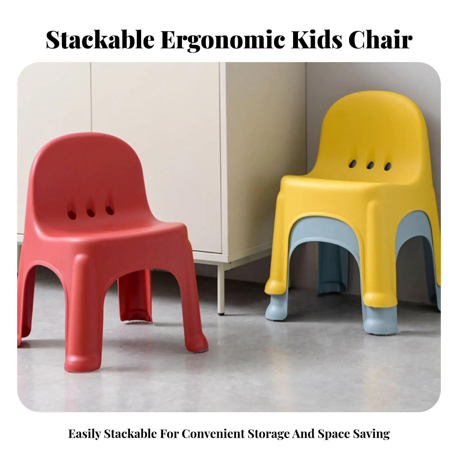 小さな背もたれ付きスツール、丸みを帯びた角、子供用椅子、お手入れ簡単、軽量、未就学児、親、幼稚園、家庭用