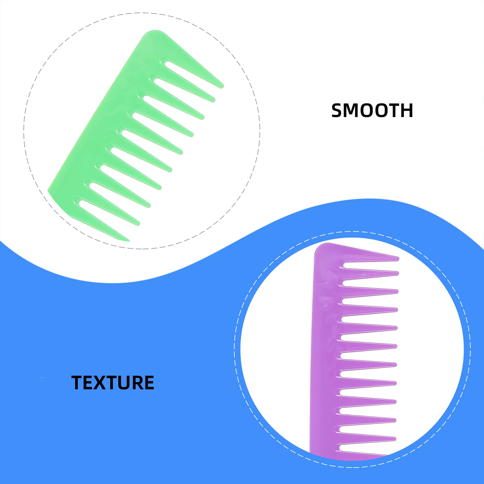 

5 Pcs Wide Tooth Comb Hair Brush Styling Salon Hairdressing Detangle Massage Random Color Durable Quality Efficient Portable