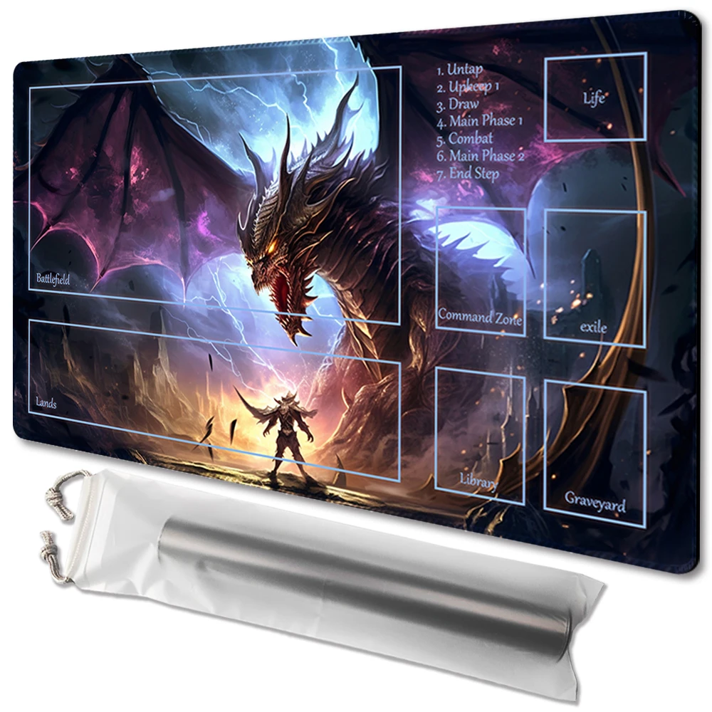 

Dragon Nuo 2-Board Game TCG Playmat Table Mat Game Size 60X35 CM Mousepad Compatible for MTG CCG