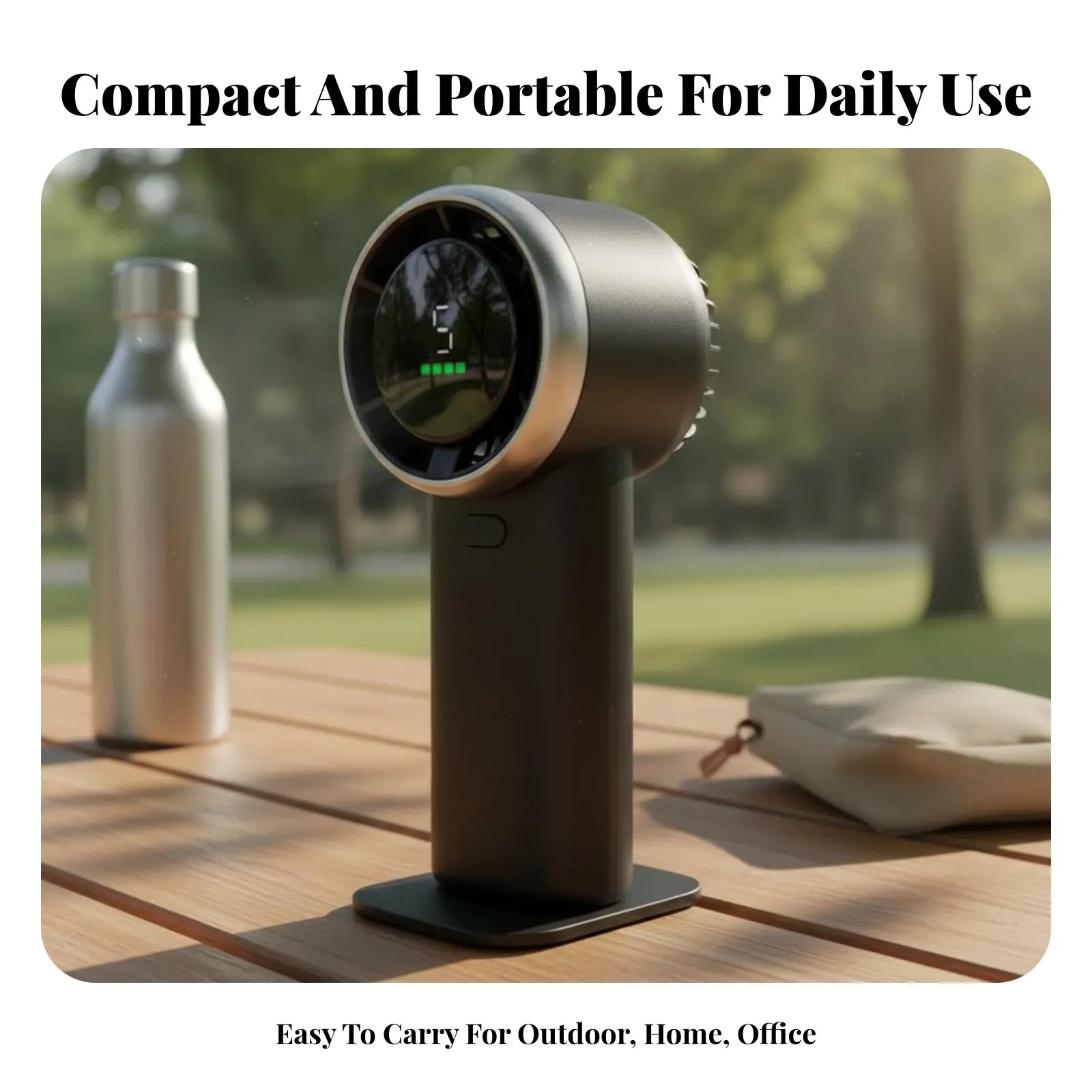 

Handheld High-Speed Fan Powerful Wind Flow Type-C Fan with Digital Display Cooling Device Sleek Design Lightweight for Travelers