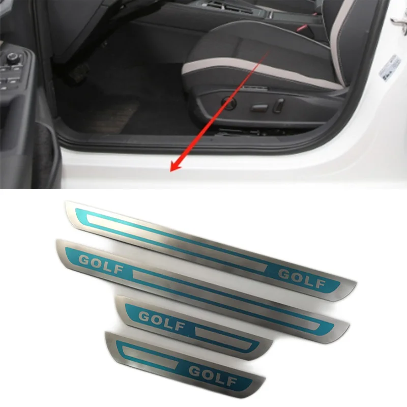 4 sztuk/partia stal nierdzewna dla 2008-2013 Volkswagen Golf 6 MK6 ultra-cienki Auto próg drzwi samochodu…