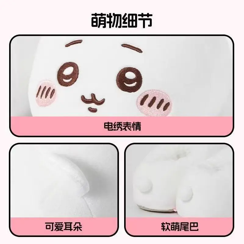 New Girl Chiikawa Velvet Cotton Mop Thicken Keep Warm Winter Autumn Soft Include Heel Home Cotton Shoes Hachiware Usagi image 4