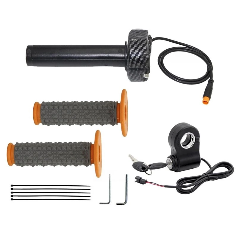 2026 New Throttle Assembly Replacement Kit-Waterproof Twist Throttle Grip With Key Lock Switch For Electric Scooters