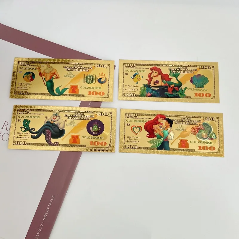 

Disney The Little Mermaid Anime Collectibles Anime Action Figure Gold Foil Paper Q Figural Anime Merchandise Decoration Kid Gift