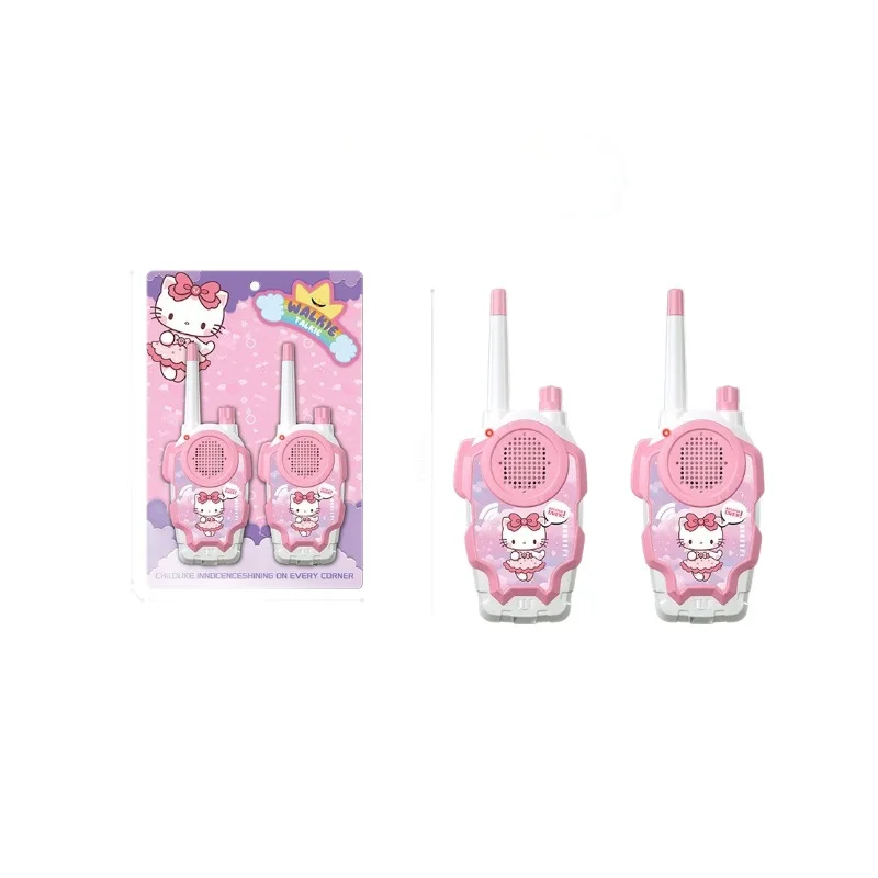 Walkie Talkie Hello Kitty Kartun Portabel Radio Dua Arah Mini Walkie Talkie Transceiver Genggam Interaktif Hadiah Natal Mainan