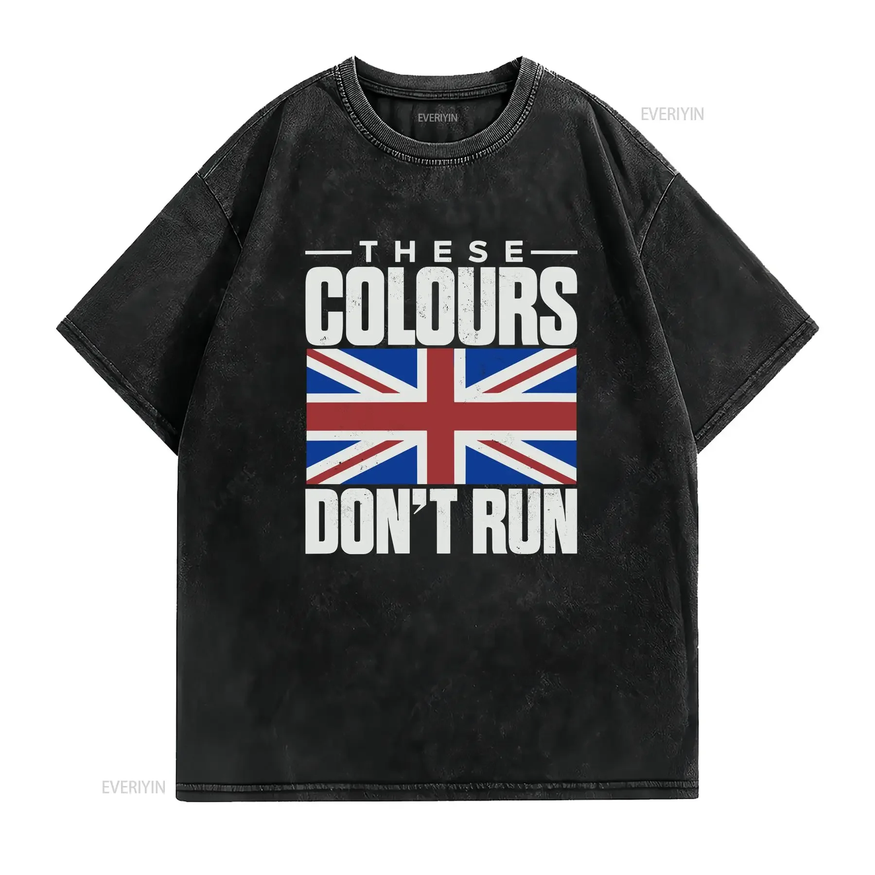 These Colours Don t Run Shirt Distressed Union Jack Patriotic UK Bri vintage Washed Stretched Soft fashion designer clothes