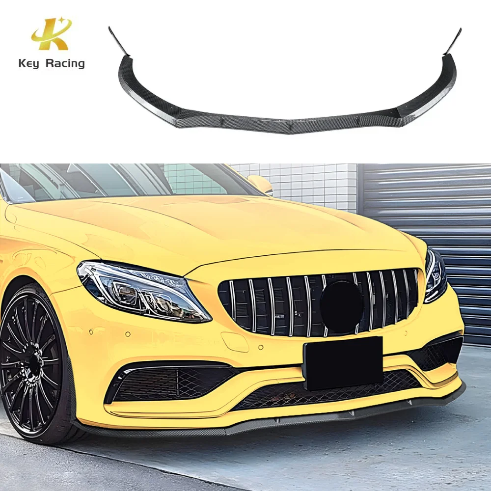 

Front Bumper Lip Splitter For Mercedes-Benz C Class W205 S205 C63 AMG 2015-2022 Front Lip Guard Protector Auto Accessories