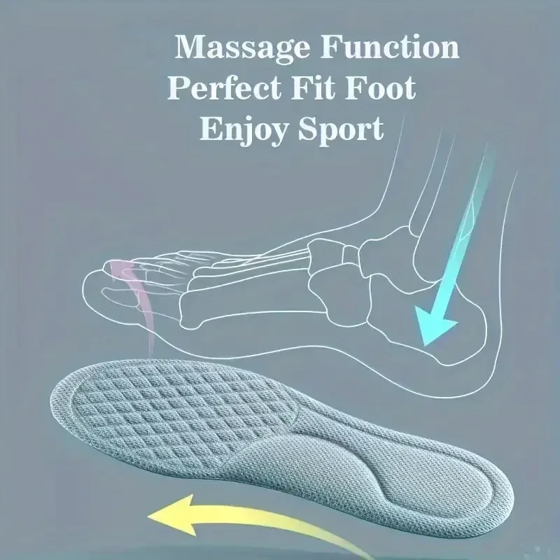 1pair 5D Sports Insoles  invisible inner raised insole for male and female comfort with a soft sole and full cushion for shock image 5