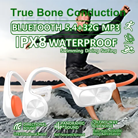 Беспроводные спортивные наушники с костной проводимостью Bluetooth 5.4 32GB IPX8