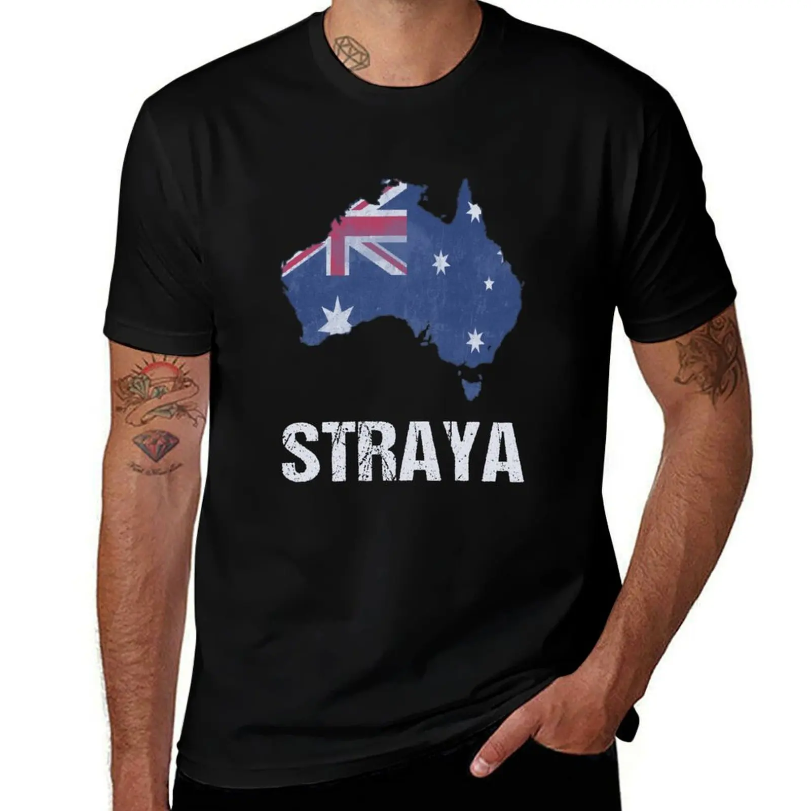 

Straya Funny Australian History T-Shirt Casual Daily Wear Short Sleeve Top
