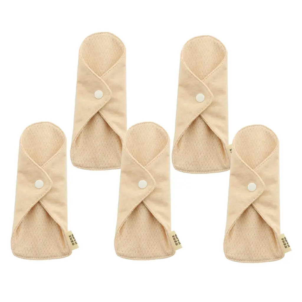 Organic Cotton Menstrual Pads Reusable Cloth Sanitary Napkin for Women Postpartum Light Bleed Protection Panty Liners