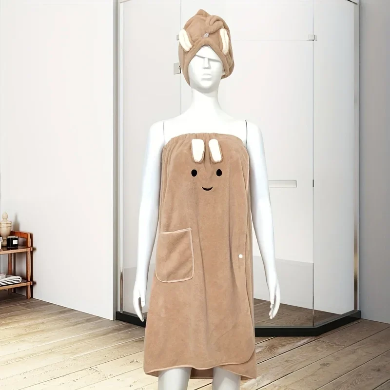 Супермягкий современный набор полотенец, 1 впитывающее полотенце для сушки волос + 1 носимое банное полотенце, принадлежности для ванной комнаты, принадлежности