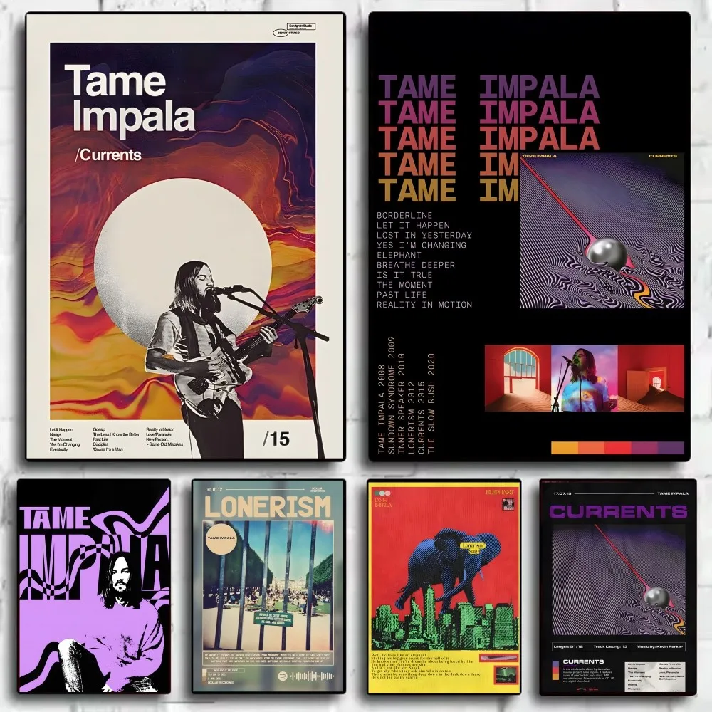 

T-Tame Impala Band Poster HD art sticky wall waterproof home living room bedroom bar aesthetic decoration