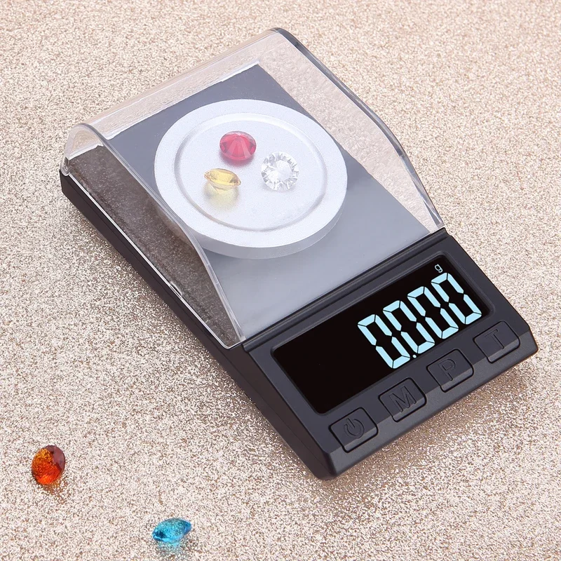 0.001g Precision Electronic Scales 10g Digital Weighing Gem Jewelry Diamond Scale Portable Lab Weight Milligram Scale