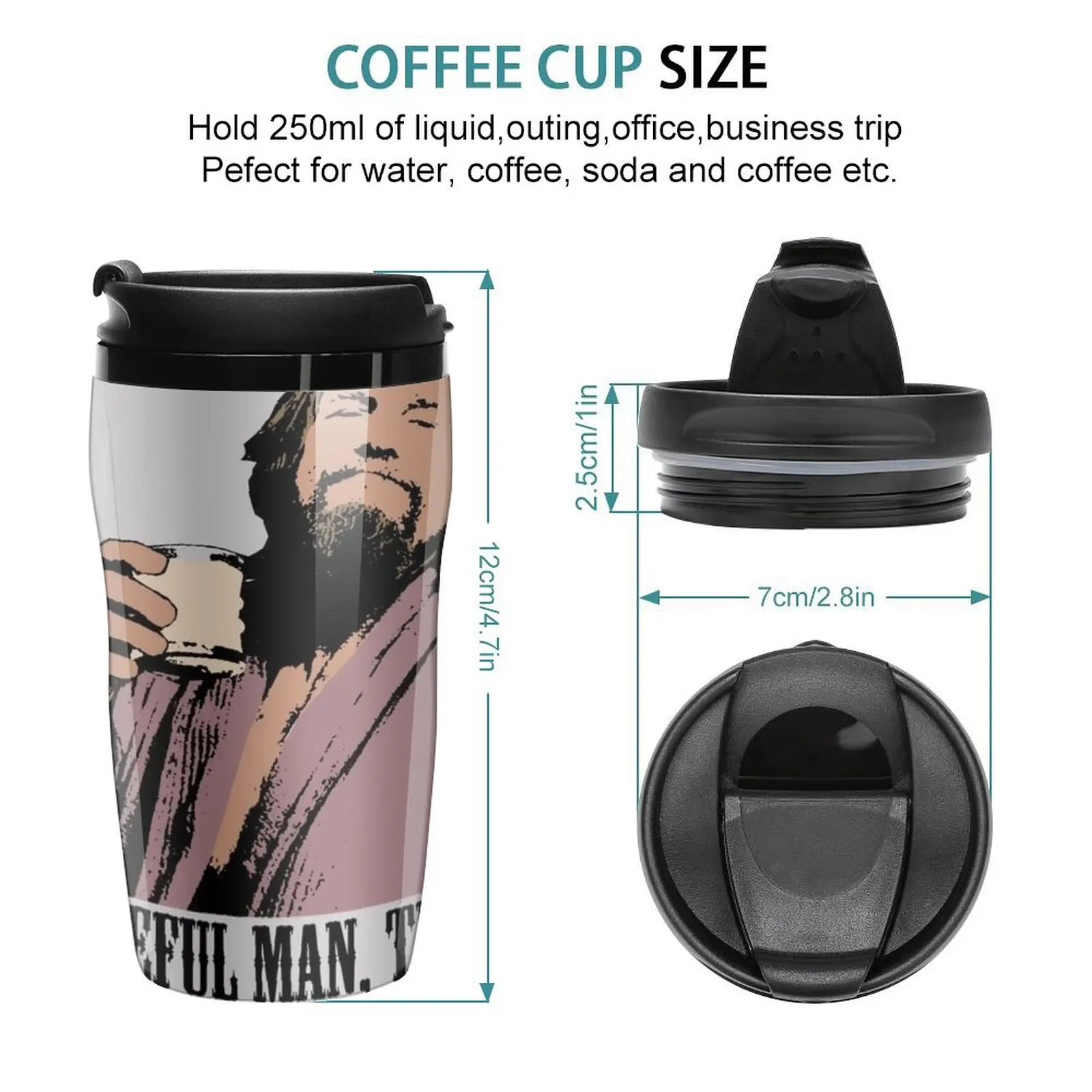 New The Big Lebowski Careful Man There's A Beverage Here Color T-Shirt Travel Coffee Mug Game Coffee Cups 999999999999999