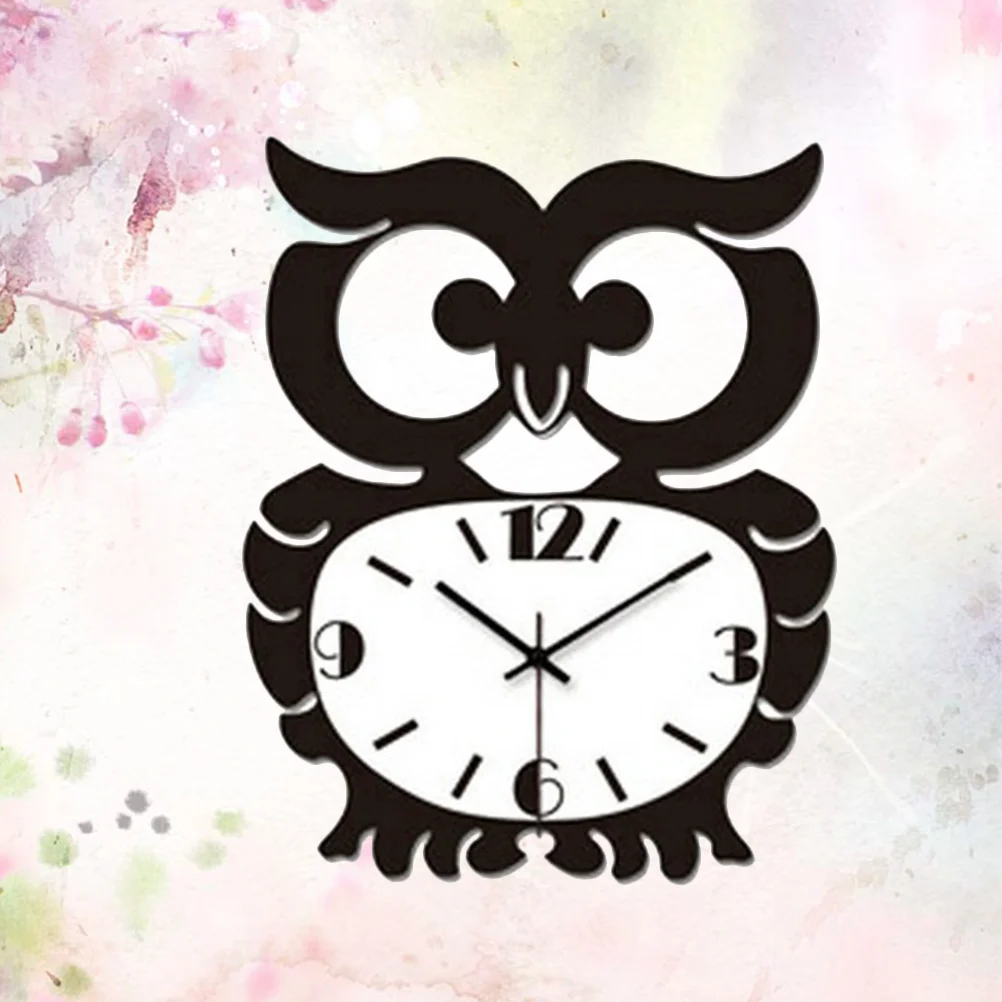 

1PC Owl Shape Wall Clock Acrylic Hanging Clock for Living Room Office Without Black acrylic wall clock