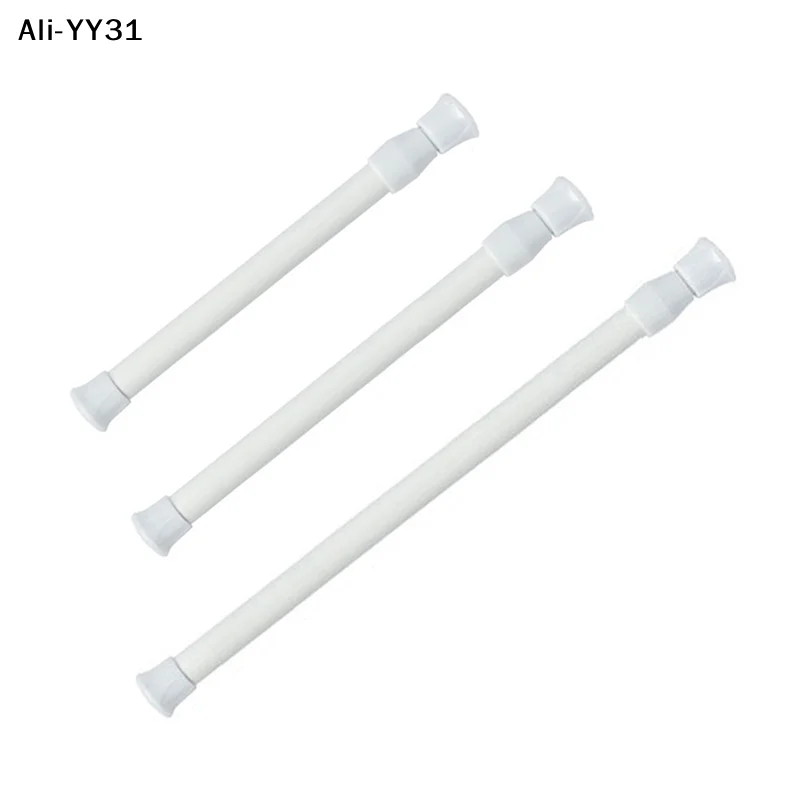 【Y31】 1Pc 30-90cm Adjustable Non Punching Telescopic Rod Installation Multifunctional Mini Storage Telescopic Rod White Color