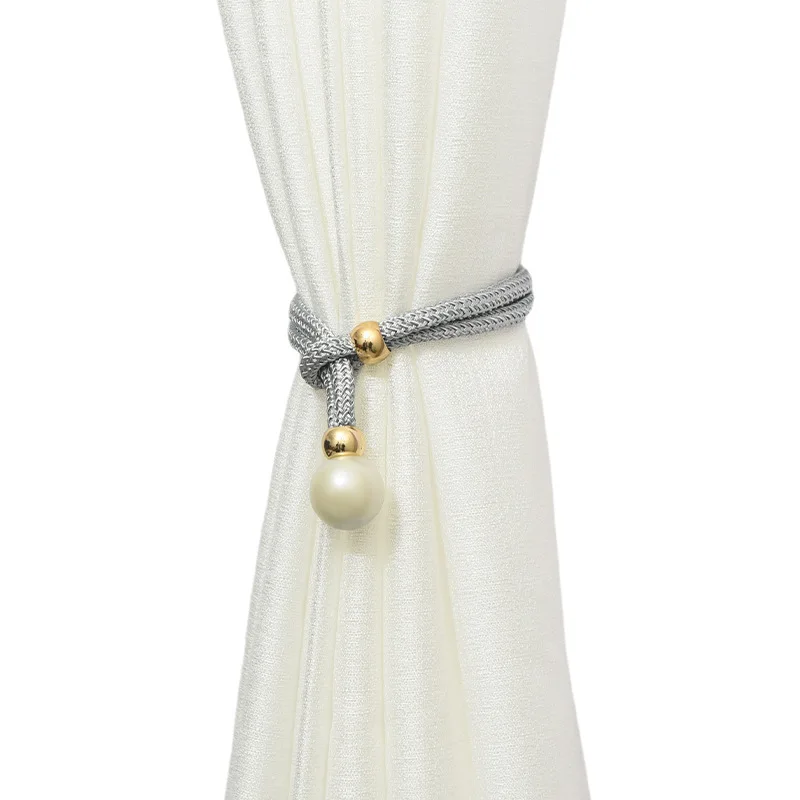 Adjustable Big Pearl Curtain Ties - Minimalist Style, Damage-Free Home Decor Accessories Modern Adjustable Design