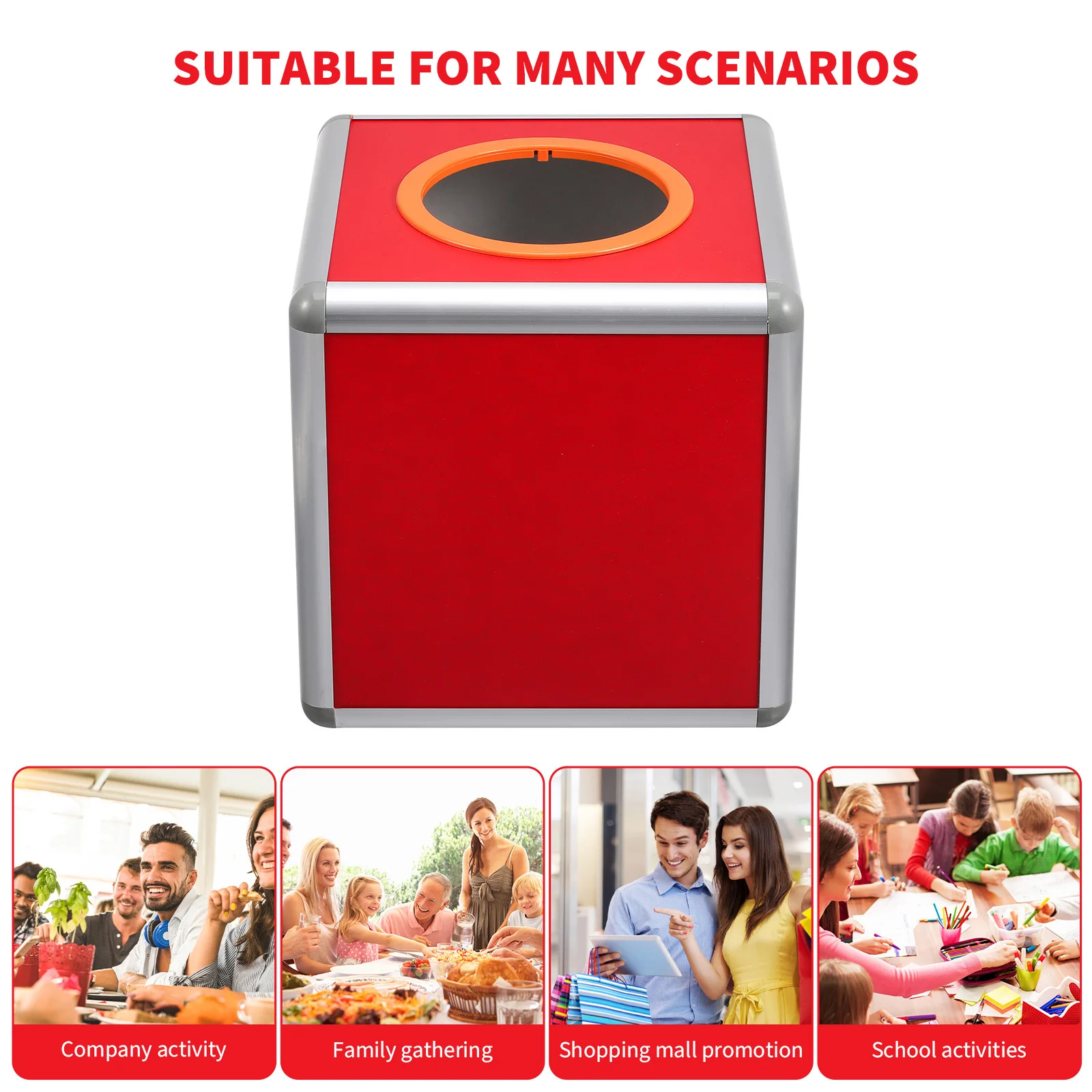 Caixa de bilhete de rifa multifuncional feita de liga de alumínio premium portátil leve grande capacidade jogo de armazenamento de bola de loteria