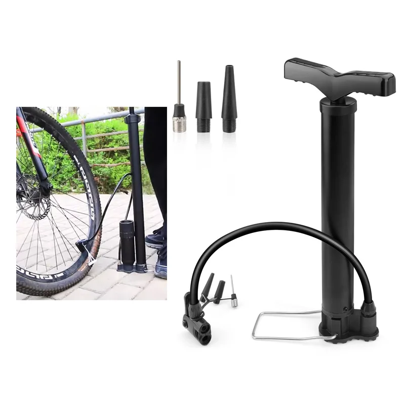 Portable Bicycle Pump Max 160 PSI Bike Manual Air Pump Basketball Tire Inflator Schrader Valve Floor Pump Cycling Accesories