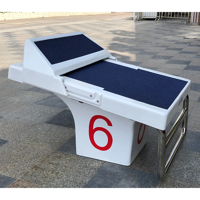 Swimming Pool Stainless Steel ABS Professional Starting Block For Adult Matches Blue 500x500x450mm