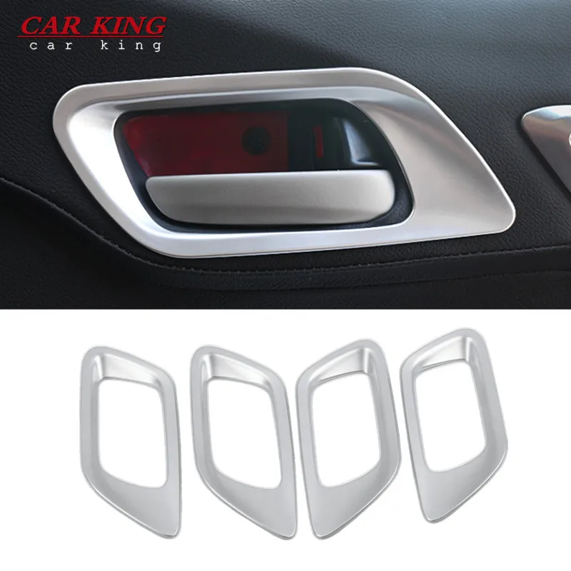 

For Honda FIT Jazz 2014 -2018 ABS Matte/Carbon fibre Car inner door Bowl protector frame Cover Trim Car Styling Accessories 4pcs