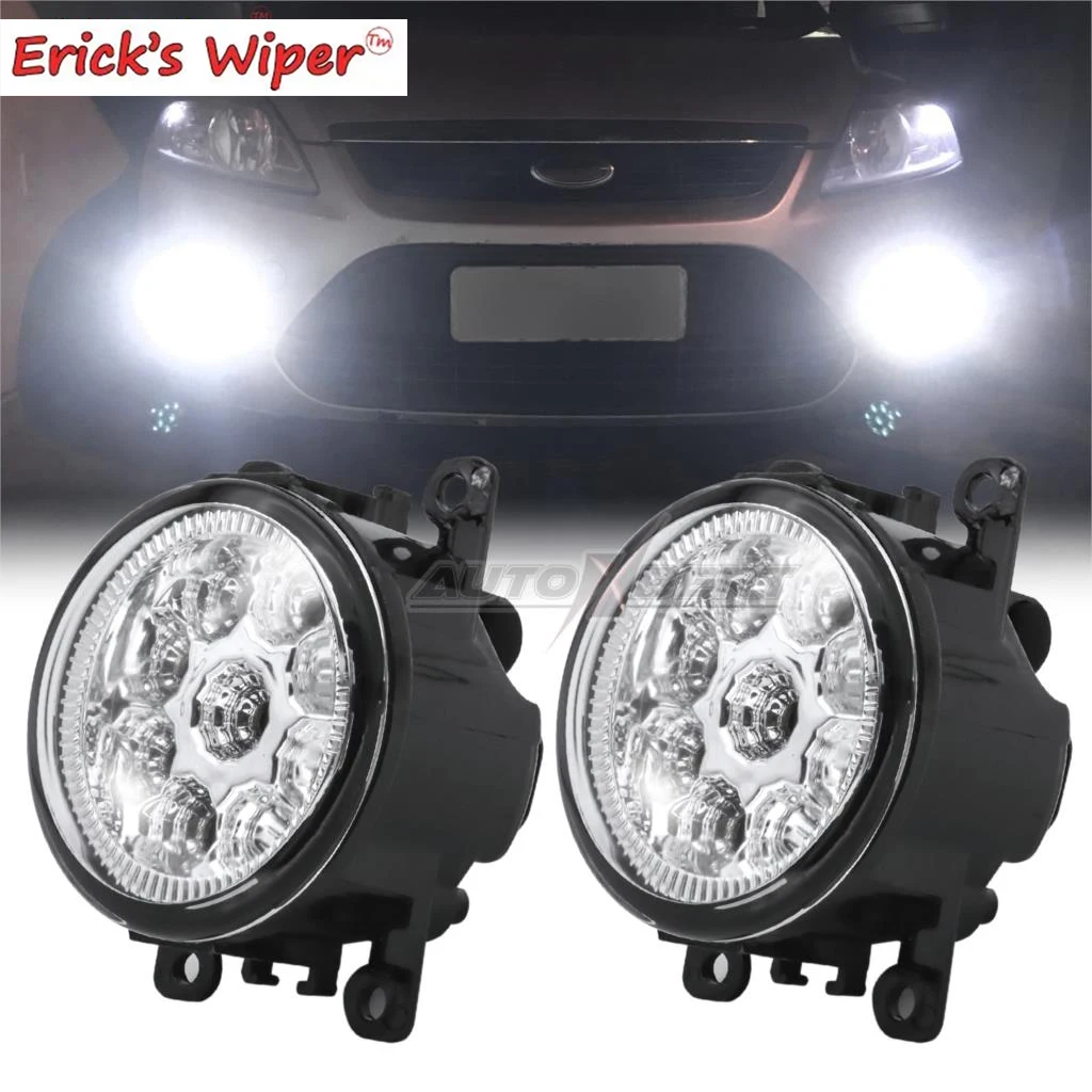 2x Bumper Fog Light Lamp Assembly LED White Foglight For Ford Focus 2 3 Transit Custom Tourneo Connect For Mitsubishi Outlancer