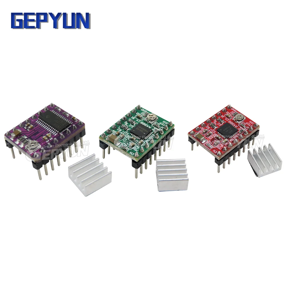 A4988 DRV8825 Stepper Motor Driver With Heat sink SKR V1.3 1.4 GTR V1.0 RAMPS 1.4 1.6 MKS GEN V1.4 board For 3D Printer Parts