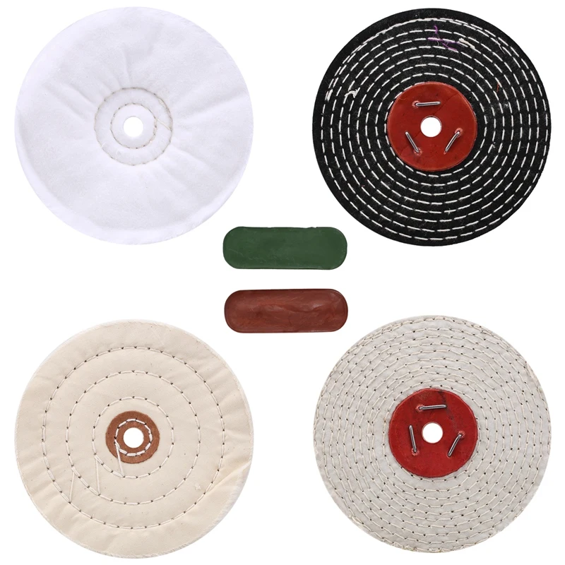 

6 Inch Polishing Wheel With 1/2 Inch Arbor Hole,Cloth Wheel(30 Ply), 1/2 Inch Thick Polishing Wheel, Polishing Compounds