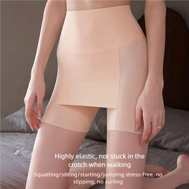 سراويل أمان نسائية لمنع المشي، مقاس كبير، حماية مزدوجة الطبقات، عالية الخصر، حزام، سراويل داخلية بدون خياطة