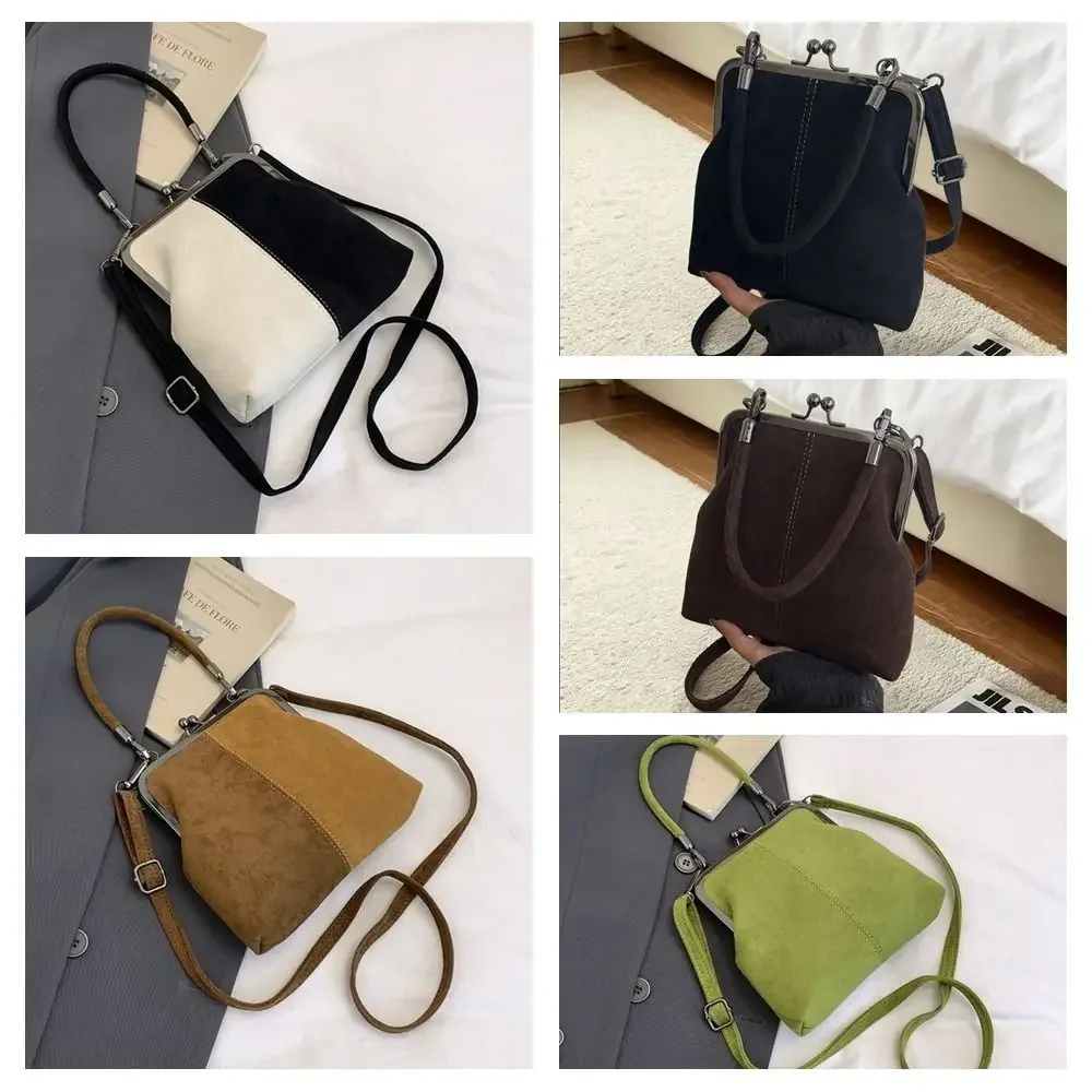 Vintage-Umhängetasche aus mattiertem Leder mit Verschluss, große Handtasche für Damen, ideal für Reisen und als Geschenk – Detail 1