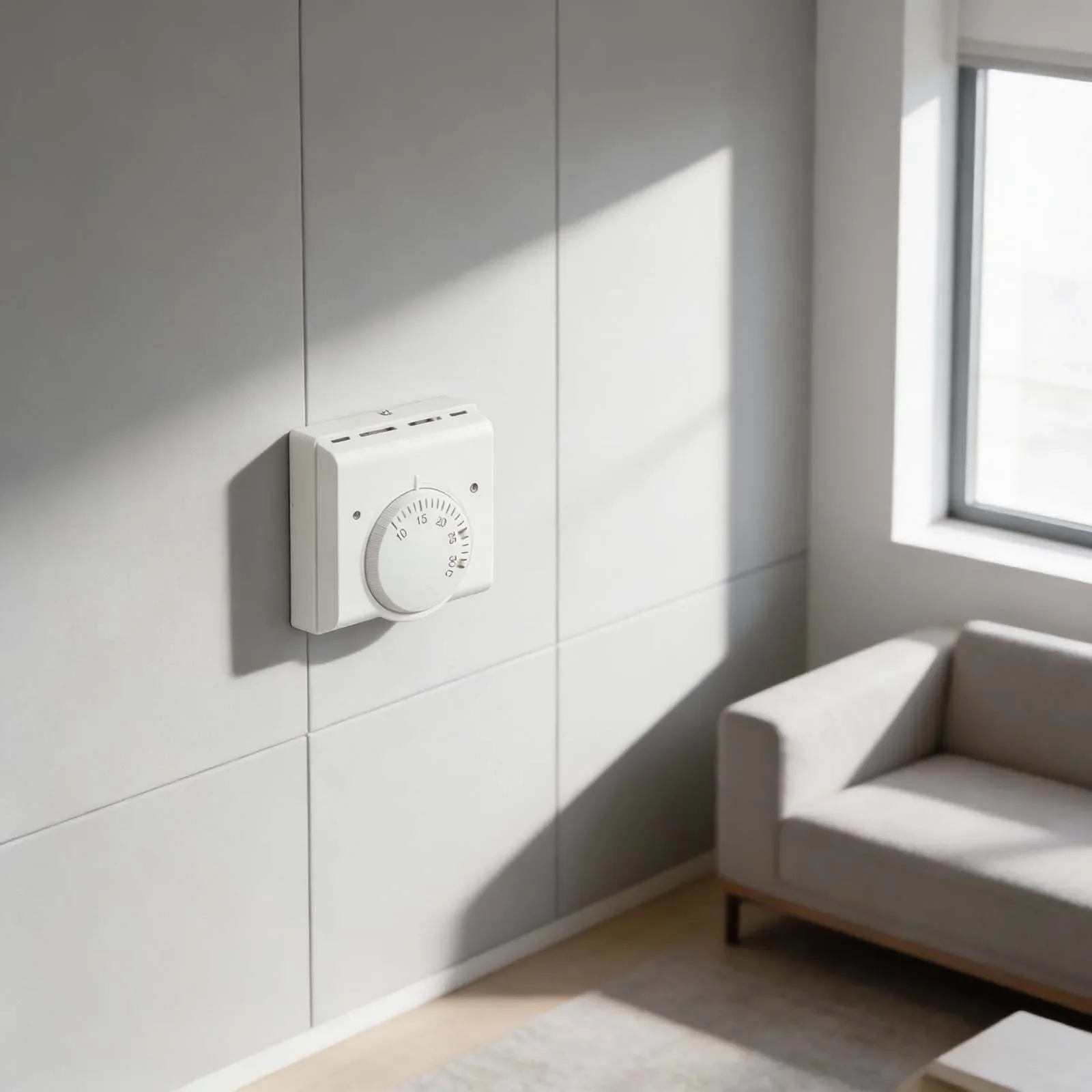 Floor Heating Thermostat Featuring ABS Construction And 220V AC Operation With Automatic Temperature Regulation