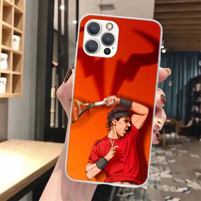 Rafael Nadal Tennis Soft Phone Case For iPhone 14 13 12 Mini 11 Pro Max 15 + X XR XS 7 Plus 8 6S 5S SE 2020 Pattern Cover