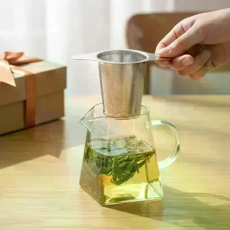 Loose Leaf Tea Infuser Stainless Steel Single/Double Handle With Lid Fine Mesh Leak Proof Hanging Coffee Filter Strainer
