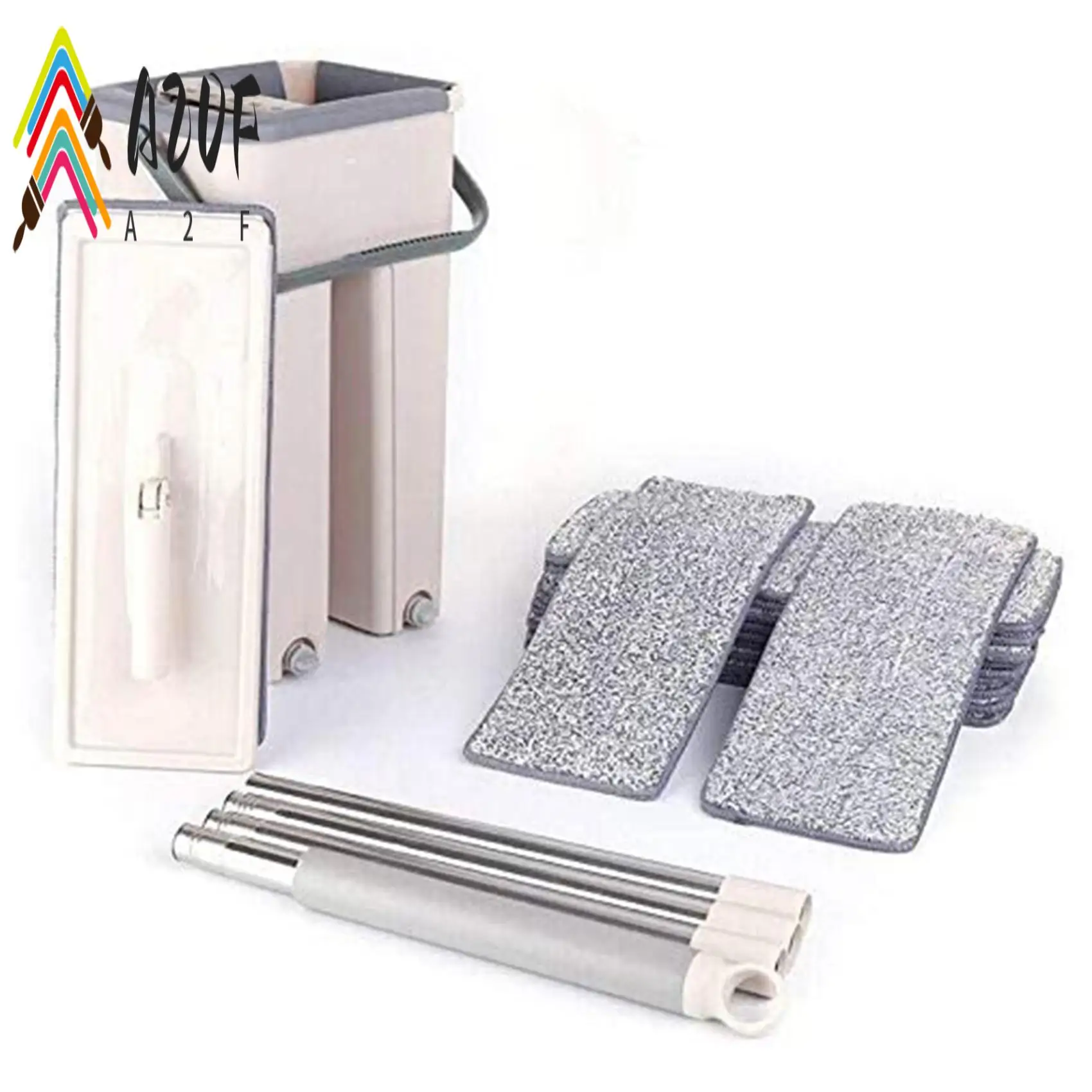 

A20F-Набор швабр для пола, вращение на 360 градусов, телескопическая ручка, самоочищающаяся плоская швабра с подушечками из микрофибры и ведром для чистки