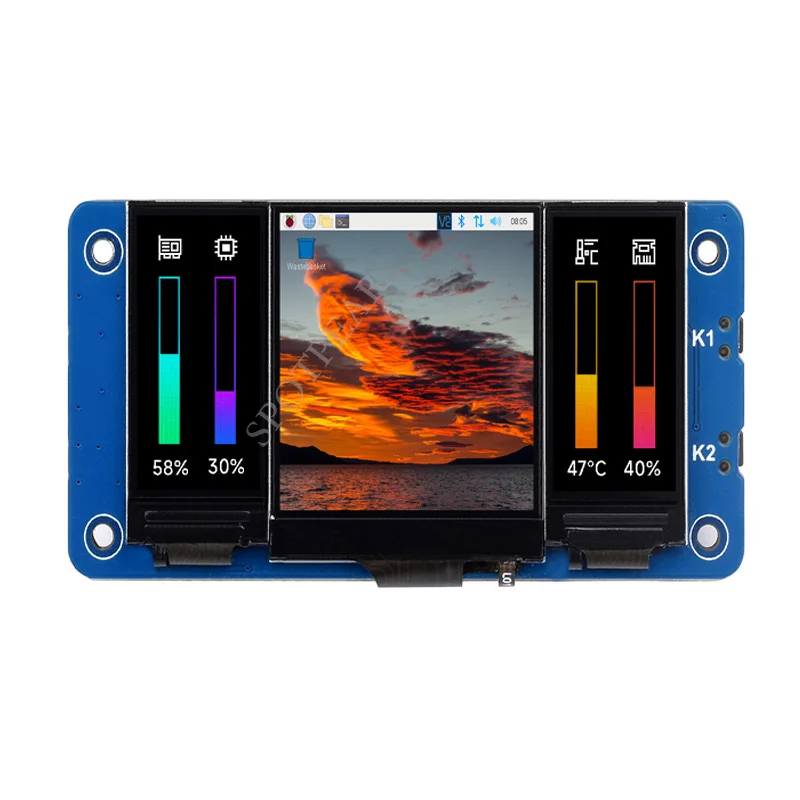 

Raspberry Pi 1.3inch IPS LCD Main Screen Dual 0.96inch IPS LCD Secondary Screens Triple LCD HAT