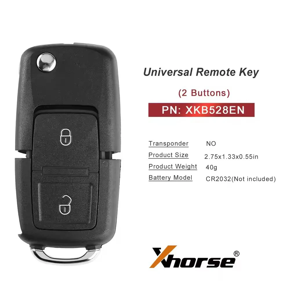 5 ピース/ロット Xhorse XKB528EN 第 2 世代ワイヤーリモート B5 スタイル 2 ボタン英語版
