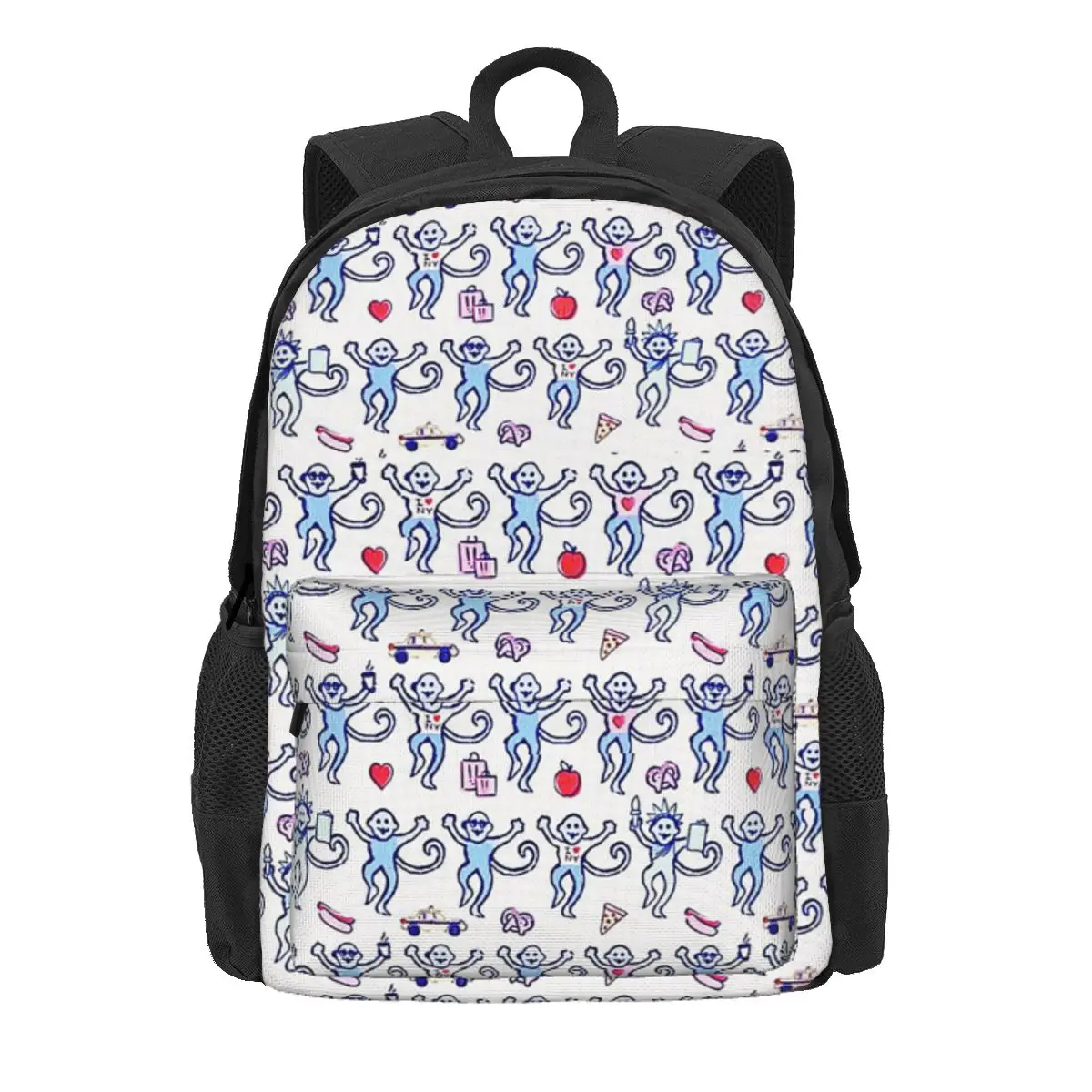 

Preppy Roller Monkeys Rabbit Backpack Daypack Large Capacity Boys Girls BookBag School Bag Shoulder Bags for Men Women
