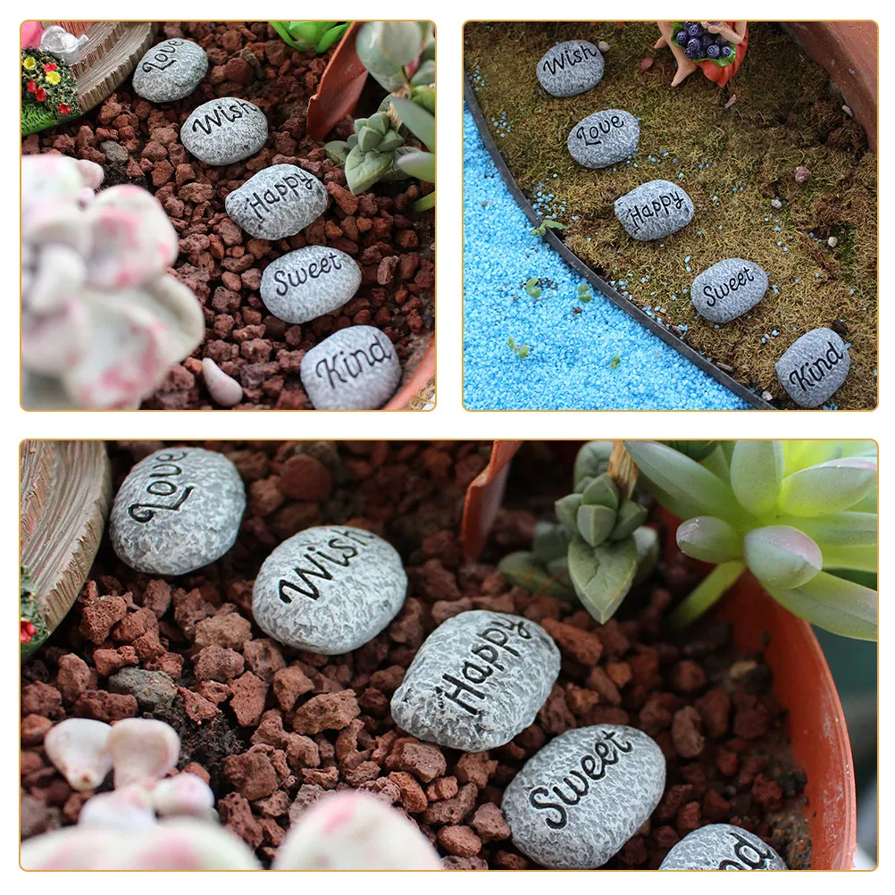 5Pcs Compact Reusable Aquarium Pebbles Delicate Polished Stones for Fish Tanks Planters Garden Landscaping