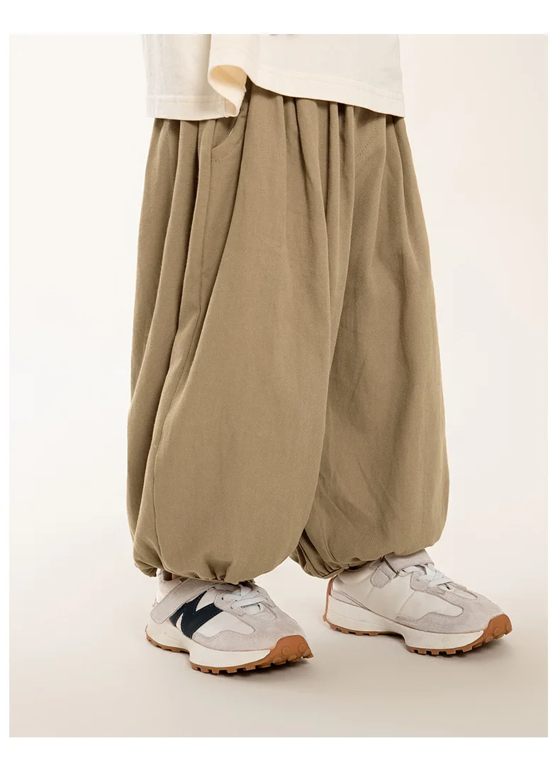 2026 Kinder Jungen Baumwollhosen RAISE Frühling Kleinkind Jungen Lockere Haremshosen Kleinkinder Jungen Einfarbige Hosen mit Elastischem Bund – Detail 4