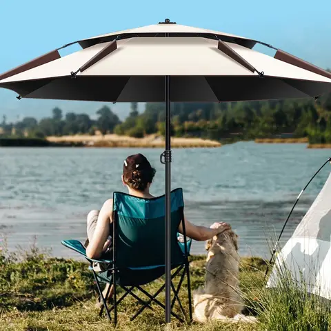 Outdoor Fishing Umbrella  Folding Fishing Big Parasol Adjustable Beach Sun Protection Umbrella Camping Shading Umbrella 1.8-2.6M