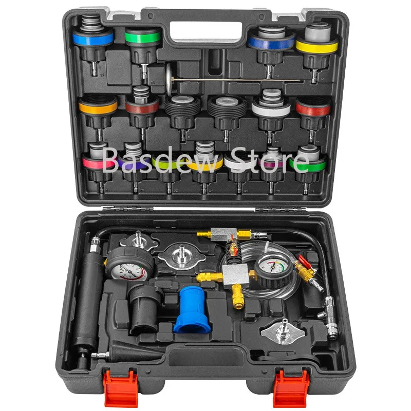 

28-piece car water tank leak detection tool and antifreeze replacement filler pressure water tank pressure gauge leak detector