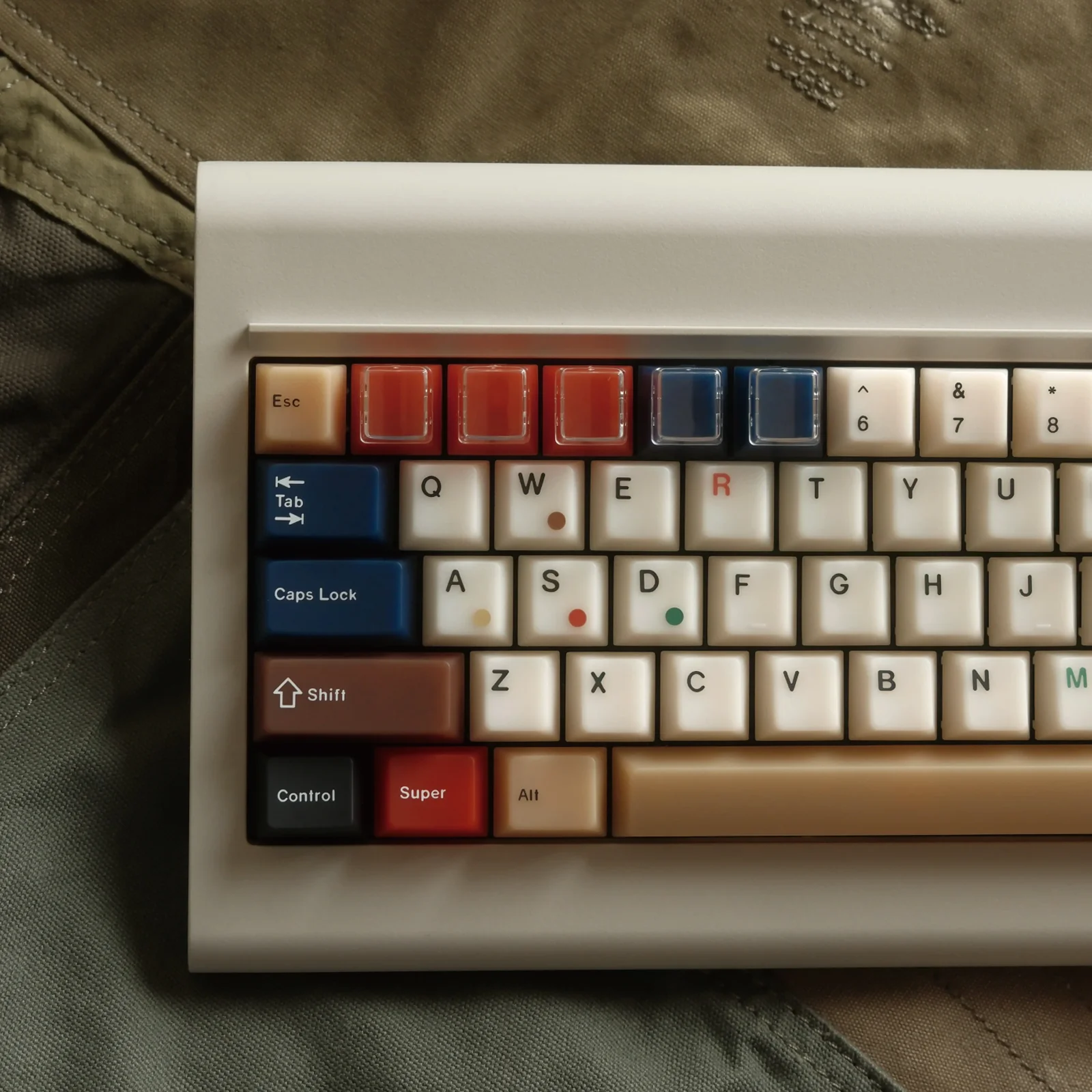 7 Color Vintage Mixed Light Themed PC Translucent Cherry Profile Keycaps 186 Keys for Cherry Mx Switch Mechanical Keyboards view 3