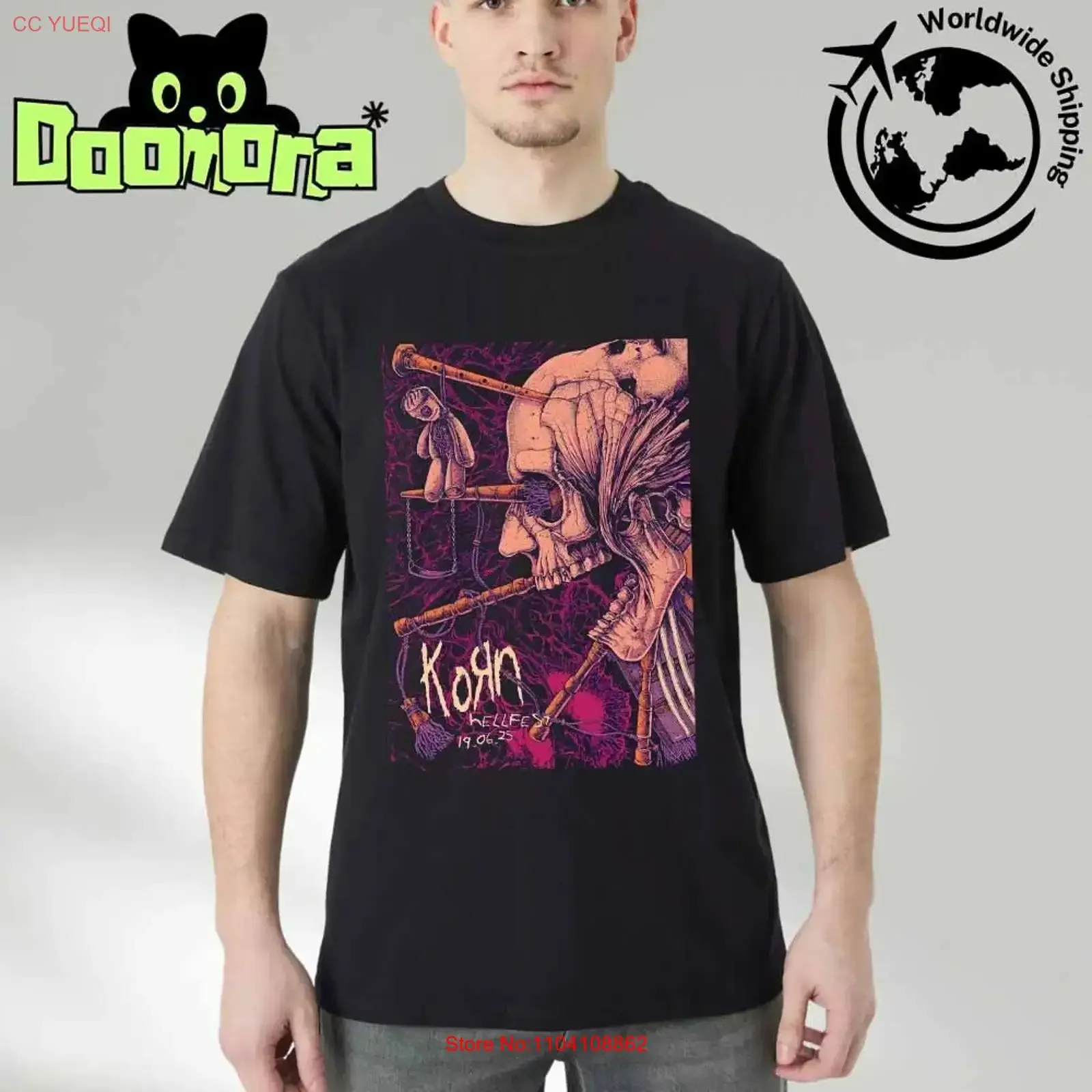 Korn Band In Hellfest 2025 Art Cover Fan s Classic T Shirt vintage Washed homme fashion Stretched designer clothes Soft