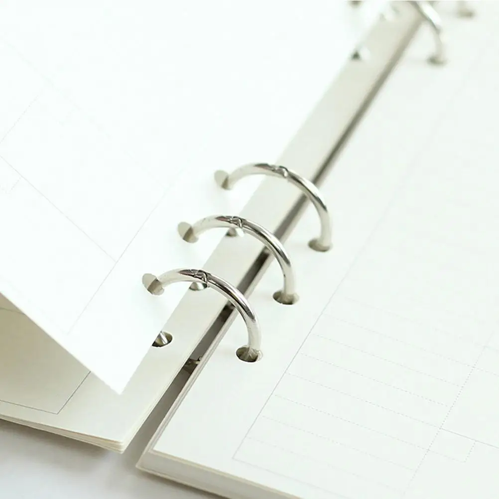 6 Pcs Metal Binder Loose Leaf Clips DIY Rings 3-rings Three-holes Notebook Scrapbook