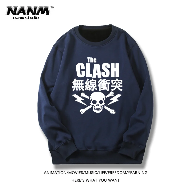 سترة The Clash برقبة دائرية للرجال بأكمام طويلة للخريف والشتاء، ملابس رجالية متعددة الاستخدامات #4