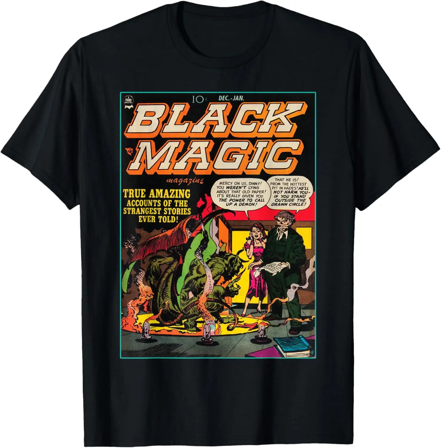 

Vintage Horror Halloween Devil Ghost Comic Book Retro Funny T-Shirt